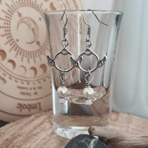Boucles d’oreilles ange crochets en acier inoxydable