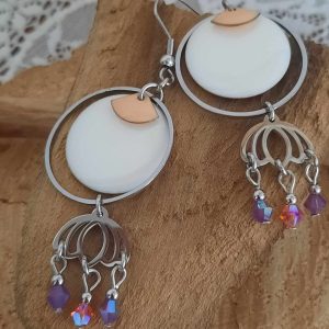 Boucles d&rsquo;oreilles ombrelles graphiques art déco